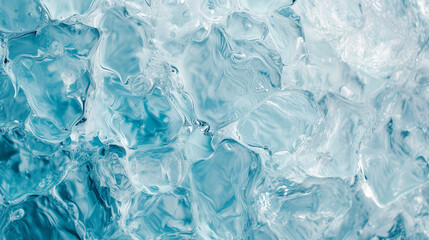 Ice cold texture background. Cracked and scattered ice pieces. - obrazy, fototapety, plakaty