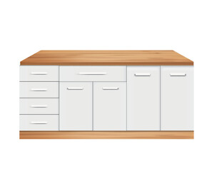 Home chest or kitchen cabinet, vector