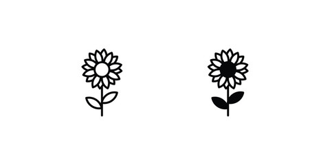 sunflower icon with white background vector stock illustration