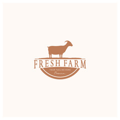 vintage organic animal farm logo premium retro  silhouette for business, livestock, labels and badges.