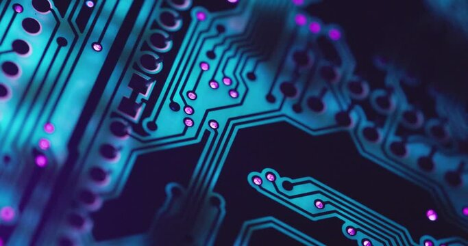 Electronic circuit board close up, background with circuit board