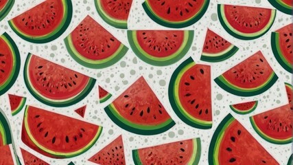 Watermelon Cartoon Icon Set Vector Design.