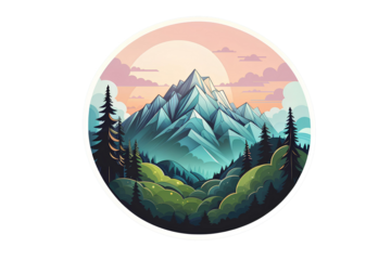 mountain view on transparent background, mountain view on transparent background