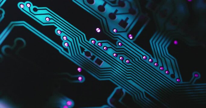 Electronic circuit board close up, background with circuit board