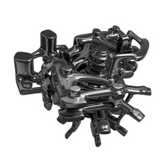Metal abstract shape, 3d render © neurostructure