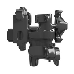 Metal abstract shape, 3d render © neurostructure