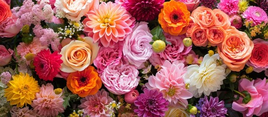 A Stunning Display of Beautiful Flower Bunches: A Spectacular Arrangement of Gorgeous, Colorful...