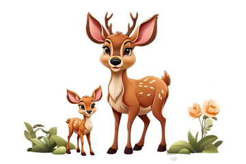 cute deer on transparent background, created by ai generated