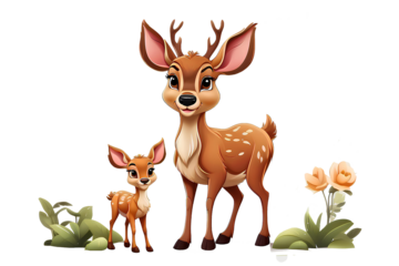 cute deer on transparent background, created by ai generated