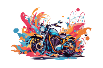 motorbike on transparent background, created by ai generated