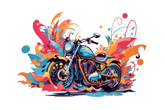 motorbike on transparent background, created by ai generated