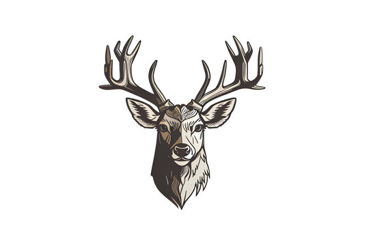 deer face on transparent background, created by ai generated
