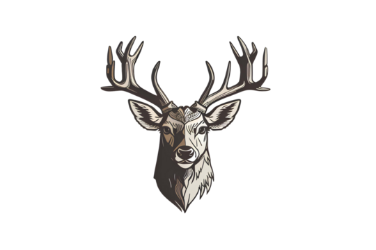 deer face on transparent background, created by ai generated