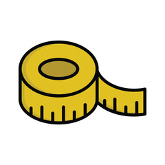 Measure Tape Icon Vector Simple Design