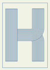 Abstract. Letters on a background. Trendy lines. Alphabet, Letters. Nostalgic colors. 