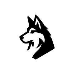 Simple and Clean Dog Logo Side view