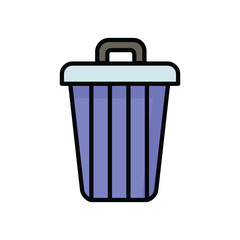 trash bin icon with white background vector stock illustration