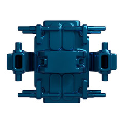 Metal abstract shape, 3d render