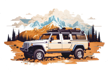 jeep car on transparent background, created by ai generated