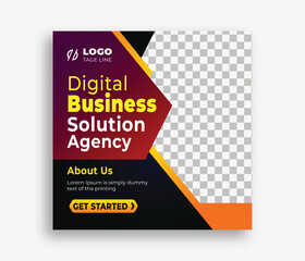 digital business social media post design template with creative and modern style