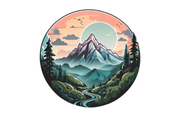 mountain view on transparent background, mountain view on transparent background