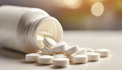 white pills and bottle, medication, healthcare, illness, pharmaceutical, prescription, drugs, vitamin, medication, pain,