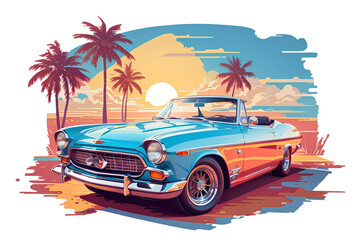 classic car on transparent background, created by ai generated