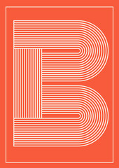 Line letters. Alphabet. Letter Poster. 