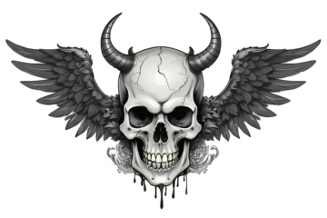 skull on transparent background, created by ai generated