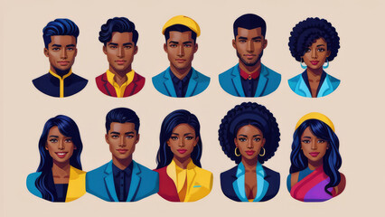 Gender diversity illustration, BIPOC diversity concept of different genders, people of colour illustration, pride, transgender individuals, LGBT+