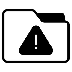 Folder error icon. Folder with exclamation mark. icon related to warning, notification.