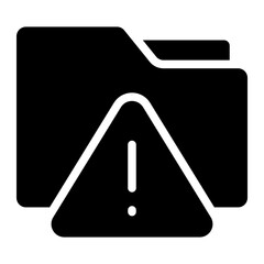 Folder error icon. Folder with exclamation mark. icon related to warning, notification.
