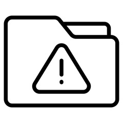 Folder error icon. Folder with exclamation mark. icon related to warning, notification.