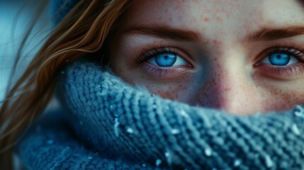 Close-Up of Woman With Blue Eyes