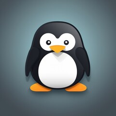 flat vector logo of animal "cute penguin" whimsical flat penguin logo for a creative