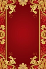 Red and Gold Background With Gold Border