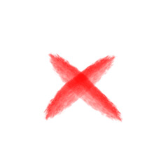 Red Brush Strokes Cross X