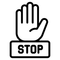 hand gesture stop icon