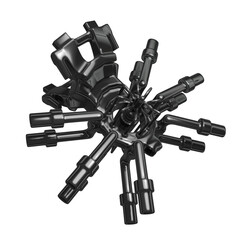 Metal abstract shape, 3d render © neurostructure