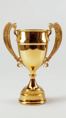 Fototapeta na wymiar Golden trophy isolated on white.