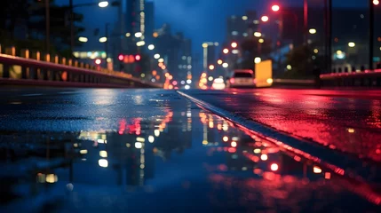 Foto op Plexiglas 濡れたアスファルトの道路 © 敬一 古川