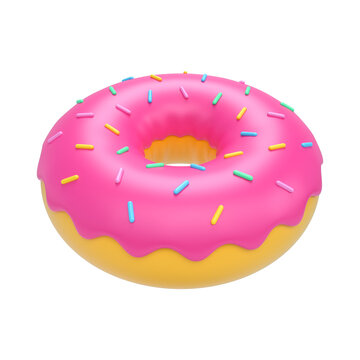 Bink Donut, 3d render illustration