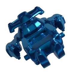 Metal abstract shape, 3d render © neurostructure