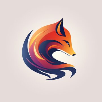flat vector logo of animal "fox"  Create a whimsical flat fox logo for a tech-savvy consultancy, reflecting cleverness and adaptability