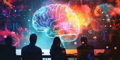 Brainstorming Session: A Conceptual Image of a Group Engaged in Brainstorming, Representing Creative Brain Activity