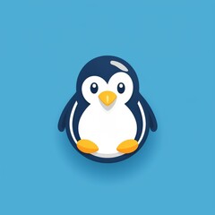 flat vector logo of animal "cute penguin" whimsical flat penguin logo for a creative
