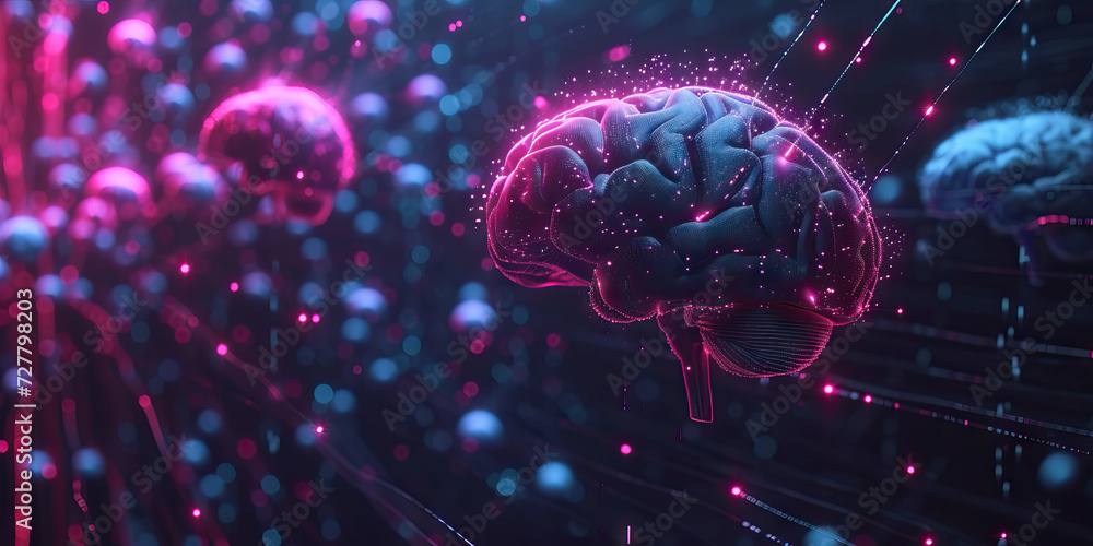 Poster neuroscience research: an image reflecting scientific study of brain activity and neural mechanisms