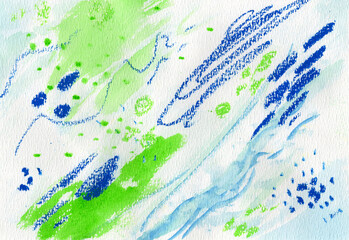 Hand Drawn Paper Oil Pastel Spots Background