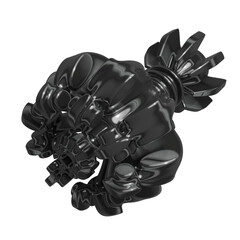 Metal abstract shape, 3d render © neurostructure