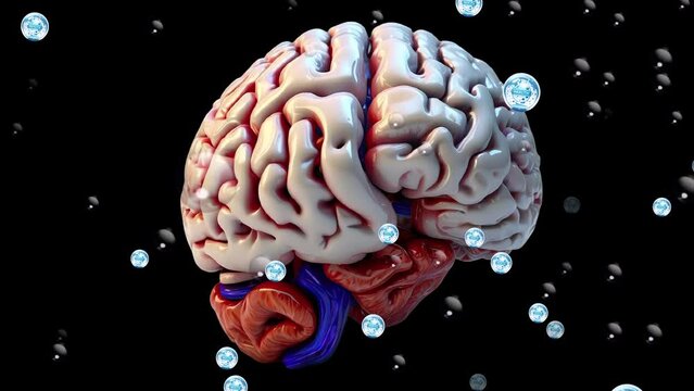 4K video loop symbolizing a beating brain and incorporating symbols of love and health to deliver a poignant message on its safety.